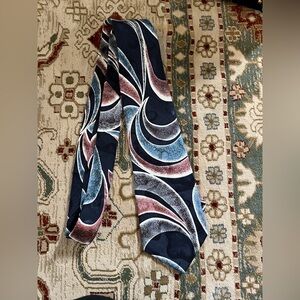 Oscar de la Renta Couture Abstract Tie in Blue and Pink